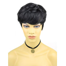 Load image into Gallery viewer, Carrie Pixie Cut 1B# Short Human Hair Wig