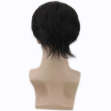 Load image into Gallery viewer, Jet Black 6 Inches Straight European Human Hair Lace Front Toupee