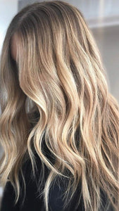 Brittany Balayage Blonde Highlights Human Hair Clip-In Extensions