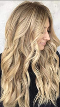 Load image into Gallery viewer, Kristen Bleach Blonde Straight Human Hair 18-20 Inches Clip-In Hair Extensions