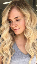 Load image into Gallery viewer, Kayla Bleach Blonde Straight Human Hair Clip-In Extensions