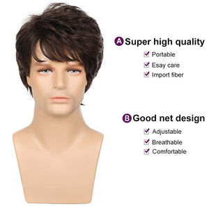 Jacob Brown Layered Men's Synthetic Wig