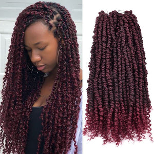 Burgendy Water Wave 22 Inches Senegalese Twist Crochet Hair