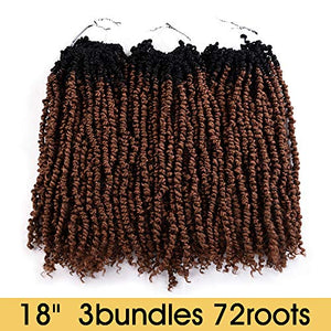 Janet 18 Inches Auburn Pre-looped Senegalese Twist Synthetic Hair Bundles