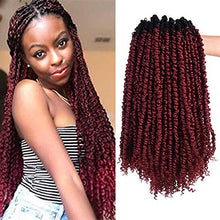 Load image into Gallery viewer, T1B Burgendy Ombre Water Wave 22 Inches Passion Twist Crochet Hair