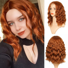 Load image into Gallery viewer, Honey Brown 14 Inch Wavy Synthetic Bob Wig