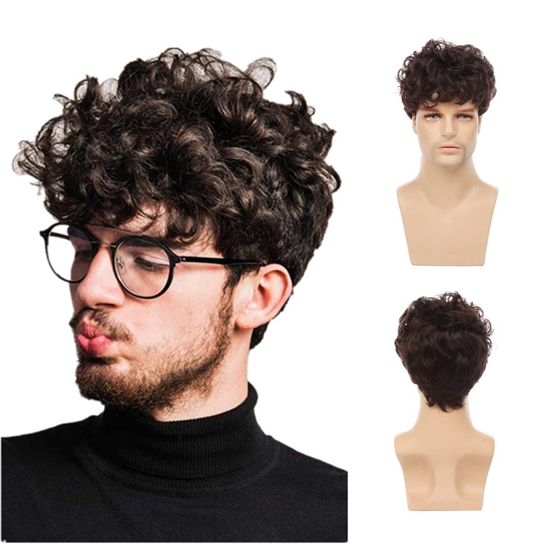 Esteban Curly Synthetic Layered Men's Wig