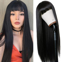 Load image into Gallery viewer, Natalia Silky Straight China Bang Synthetic Wig