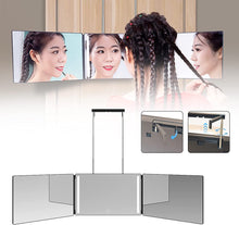 Load image into Gallery viewer, 3 Way Portable Trifold Makeup Mirror With Lights