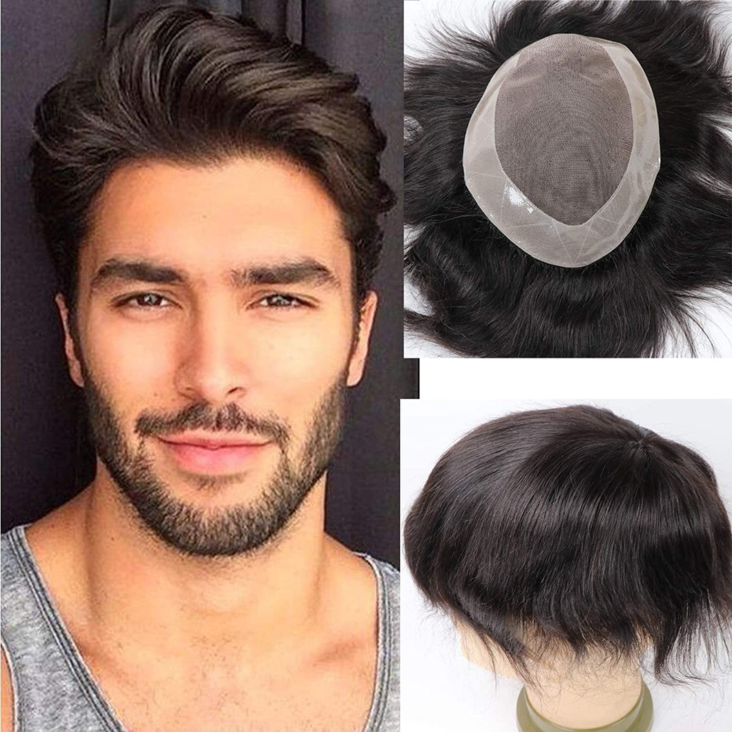Gabriel 6x9 Men's Human Hair Pu Lace Toupee