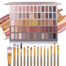 Load image into Gallery viewer, Complete Makeup Gift Set with 60 Shades Eyeshadow Palette, 15 pcs Makeup Brush Set