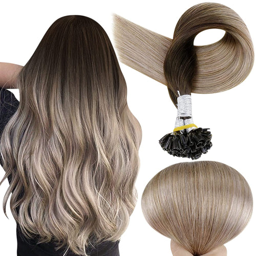 Dark to Platinum Blonde Human Hair 14-22 Inches U Tip Extension