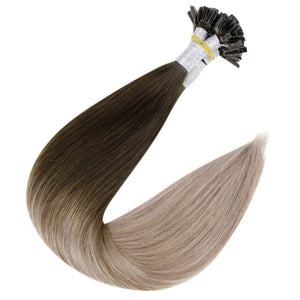 Dark to Platinum Blonde Human Hair 14-22 Inches U Tip Extension