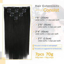 Load image into Gallery viewer, Stacy Jet Black Straight Human Hair Clip-in Extensions
