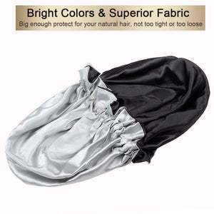 Bella Chic Black Silky Satin Double-Lined Bonnets