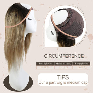 Charlize #2/6/18 16 Inches Human Hair U - Part Half Wig