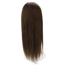 Load image into Gallery viewer, Meghan #Dark Brown Highlightes 16 Inches Human Hair U - Part Half Wig