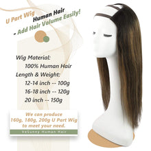 Load image into Gallery viewer, Bianca Brown With Highlightes Human Hair U - Part  Half Wig