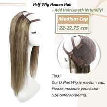 Load image into Gallery viewer, Caramel Blonde Human Hair U- Part Half Wig