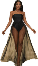 Load image into Gallery viewer, Princess Black Strapless Sheer Bodycon Maxi Dress