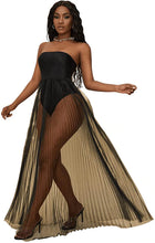 Load image into Gallery viewer, Princess Black Strapless Sheer Bodycon Maxi Dress