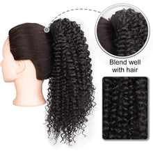 Load image into Gallery viewer, Mia Kinky Curly Black Synthetic Hari Ponytail Extension