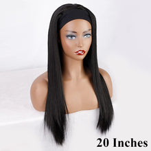 Load image into Gallery viewer, Black Long Straight Synthetic Headband Wig