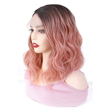 Load image into Gallery viewer, Ellen Rose Pink 12 Inch Natural Wavy Lace Front Wigs