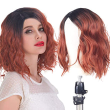 Load image into Gallery viewer, Kylie Ombre Copper 12 Inch Natural Wavy Wig