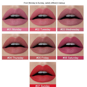 7 Shades of Love Matte Lipstick Set