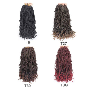 Deja Black 18 Inches Soft Curly Faux Locs Crochet Synthetic Hair