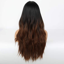Load image into Gallery viewer, Juliana Long &amp; Wavy Brown Highlights Middle Part Synthetic Wig