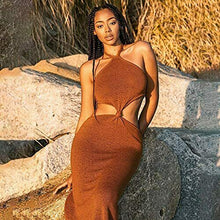 Load image into Gallery viewer, Sexy Knit Cut Out Backless Halter Maxi Dress